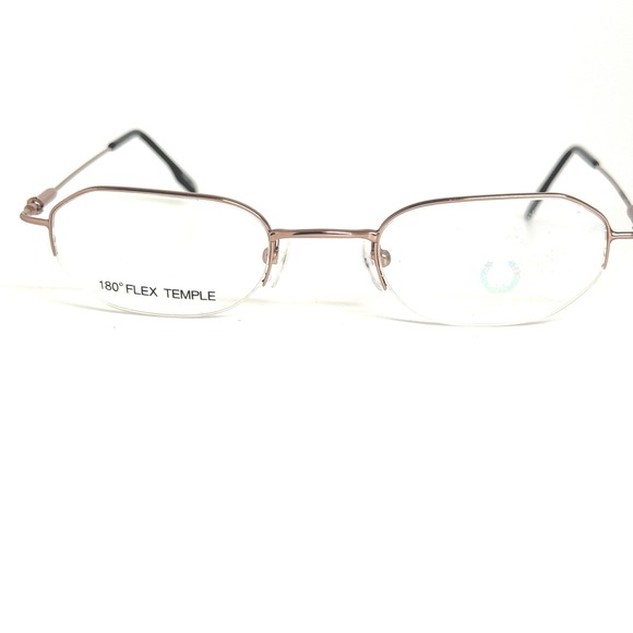 Alfred Sung Eyeglasses Frames Rose Gold‎ Half Rim Oval 180 Flex Temple Korea
